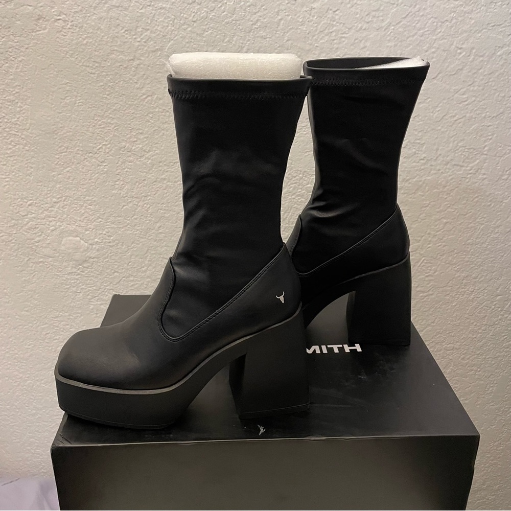 Windsor Smith Baddest Black Stretch Sock Boot